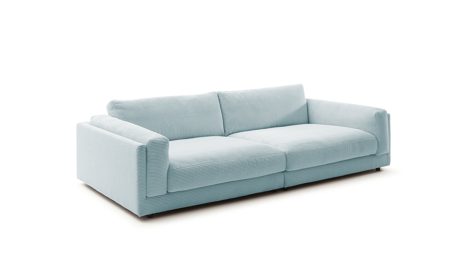 KAWOLA Big Sofa RAINA Cord hellblau
