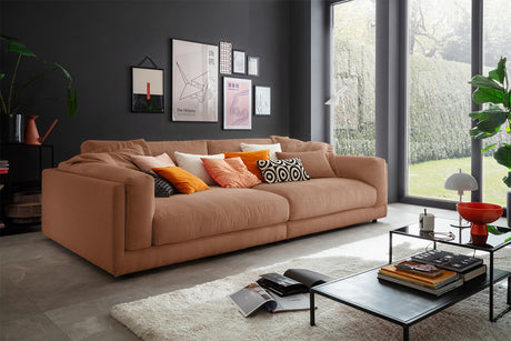 KAWOLA Big Sofa RAINA Cord rost, 254 x 150