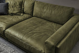 KAWOLA Big Sofa RAINA Leder olivgrün