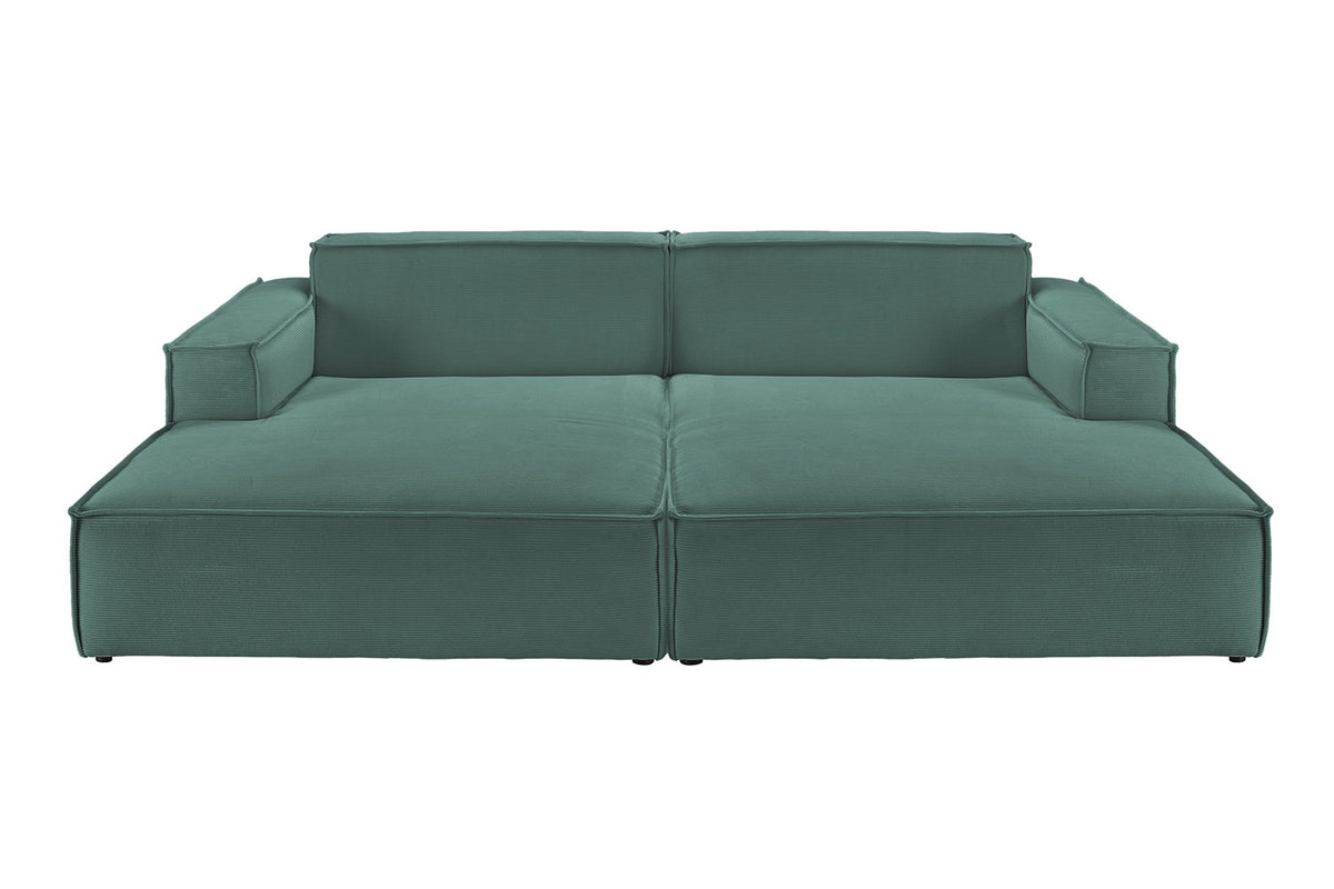 KAWOLA Big Sofa SAMU Feincord grün
