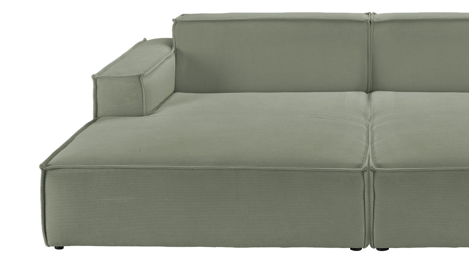 KAWOLA Big Sofa SAMU Feincord olivgrün