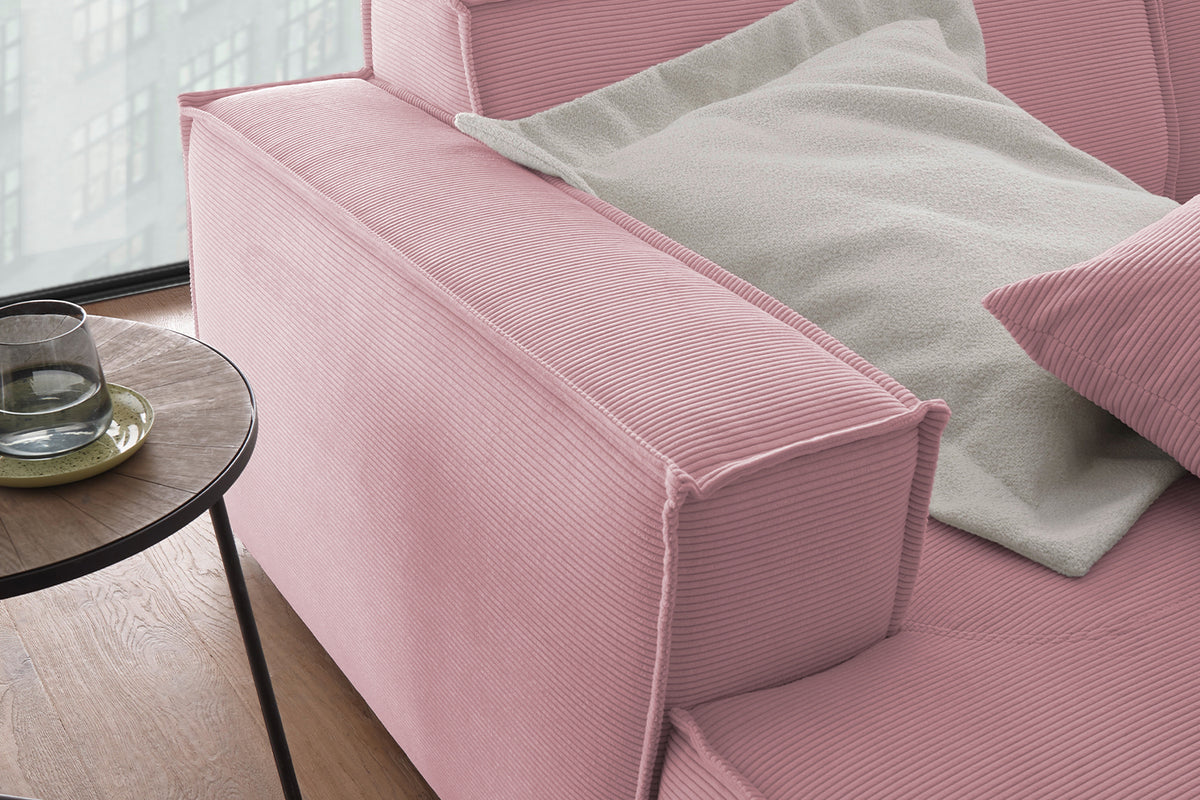 KAWOLA Big Sofa SAMU Feincord rosa
