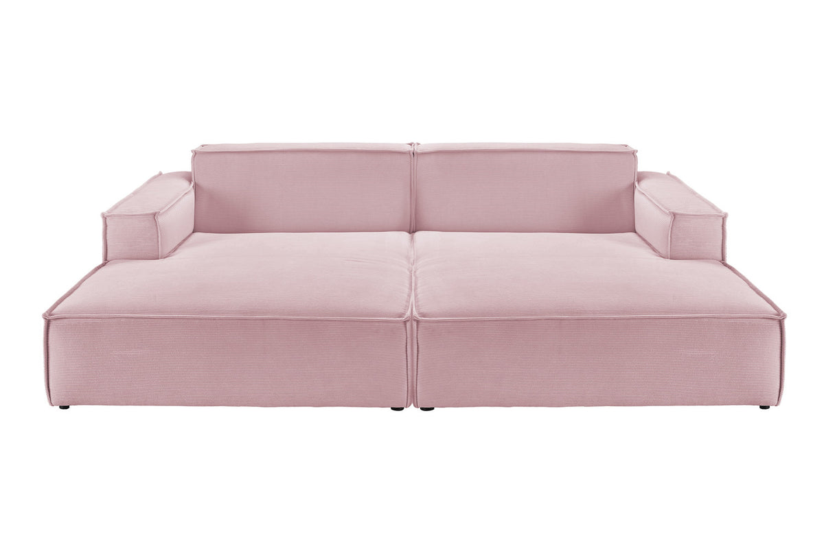 KAWOLA Big Sofa SAMU Feincord rosa
