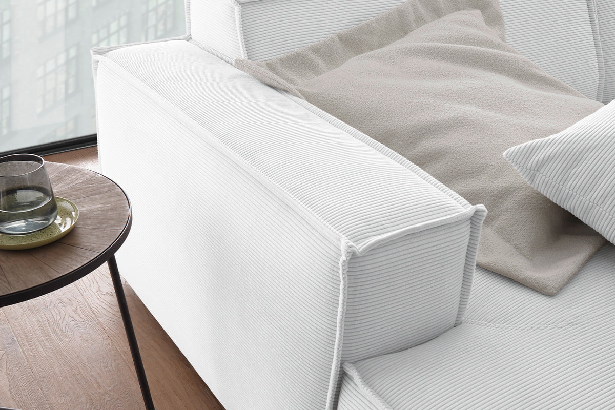 KAWOLA Big Sofa SAMU Feincord weiß