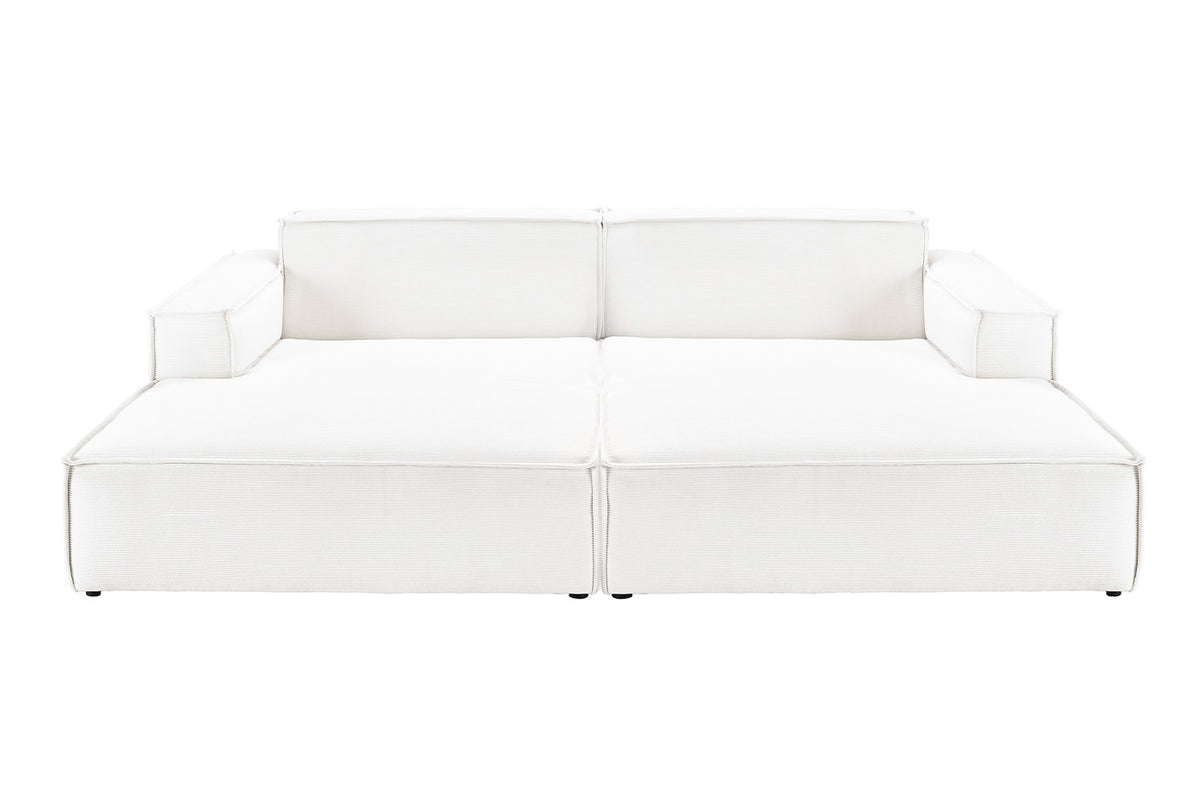 KAWOLA Big Sofa SAMU Feincord weiß