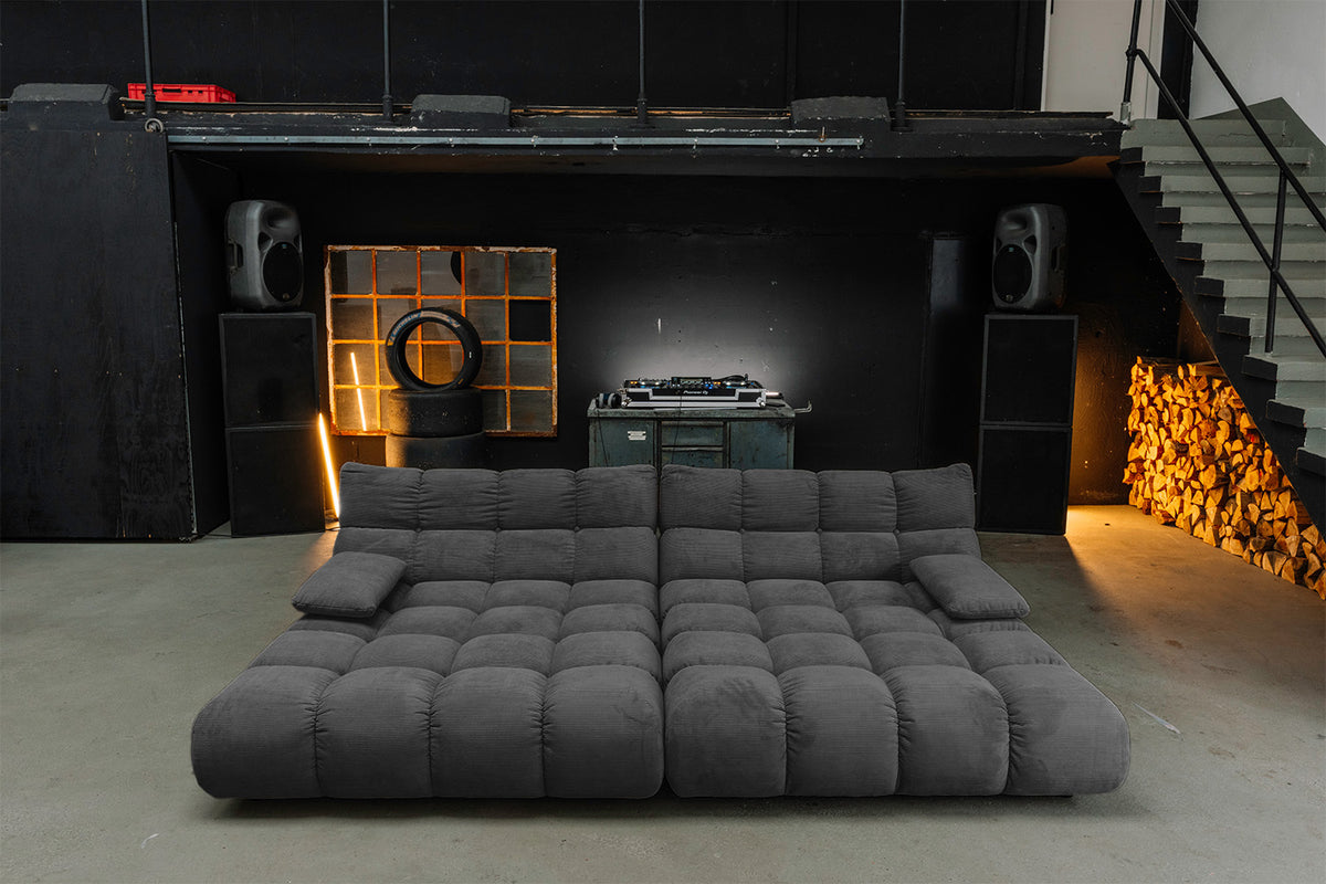 KAWOLA Big Sofa VIVIEN Feincord anthrazit