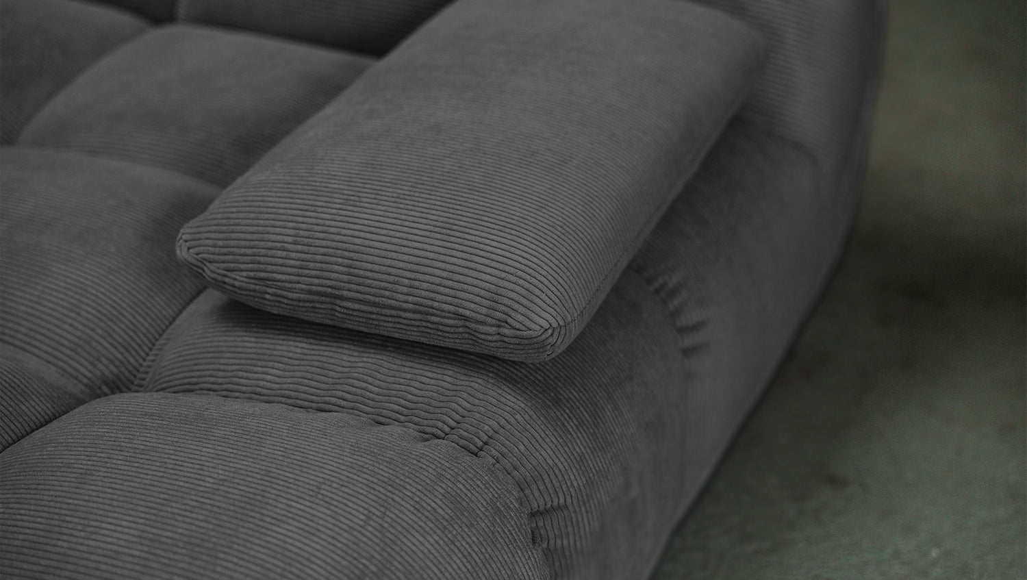 KAWOLA Big Sofa VIVIEN Feincord anthrazit