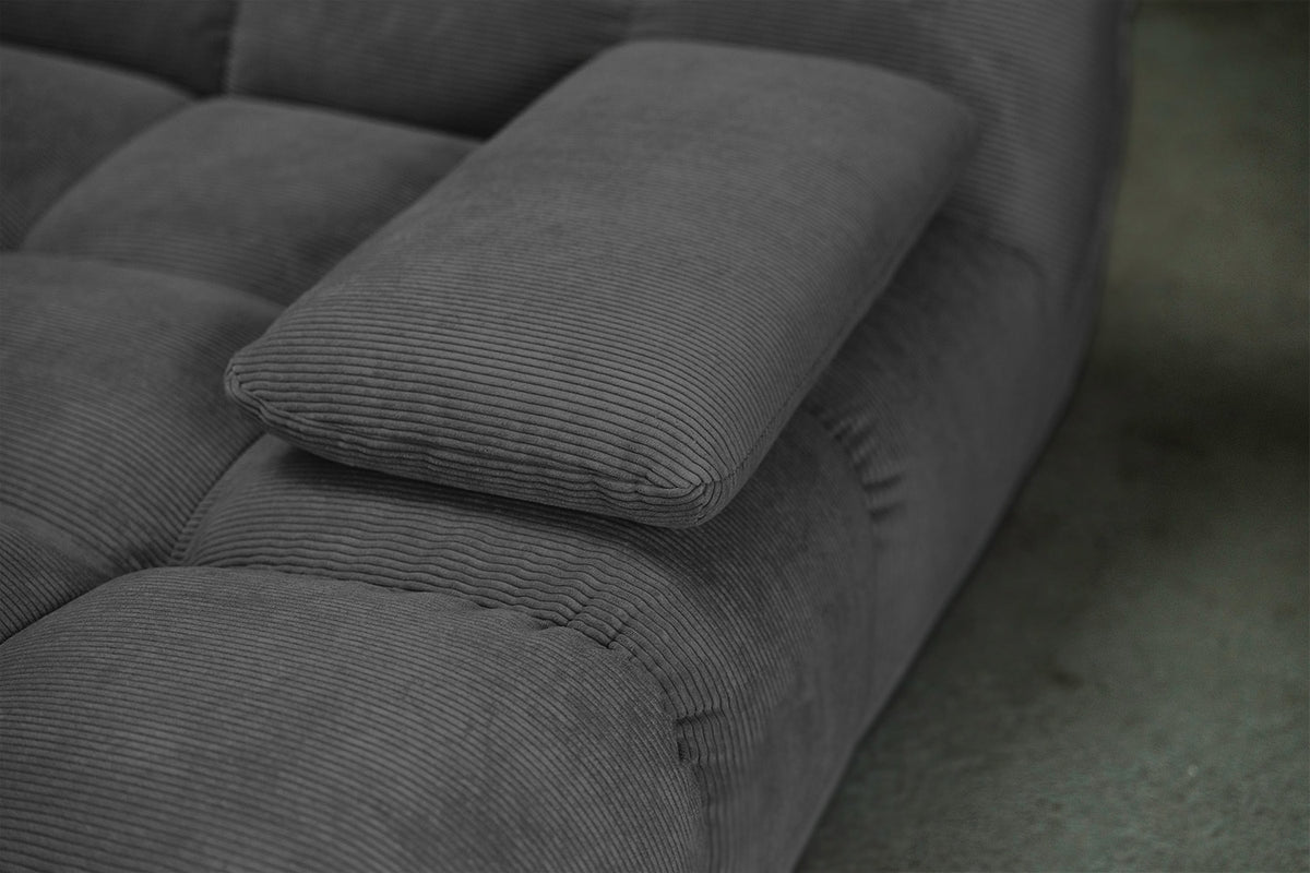 KAWOLA Big Sofa VIVIEN Feincord anthrazit