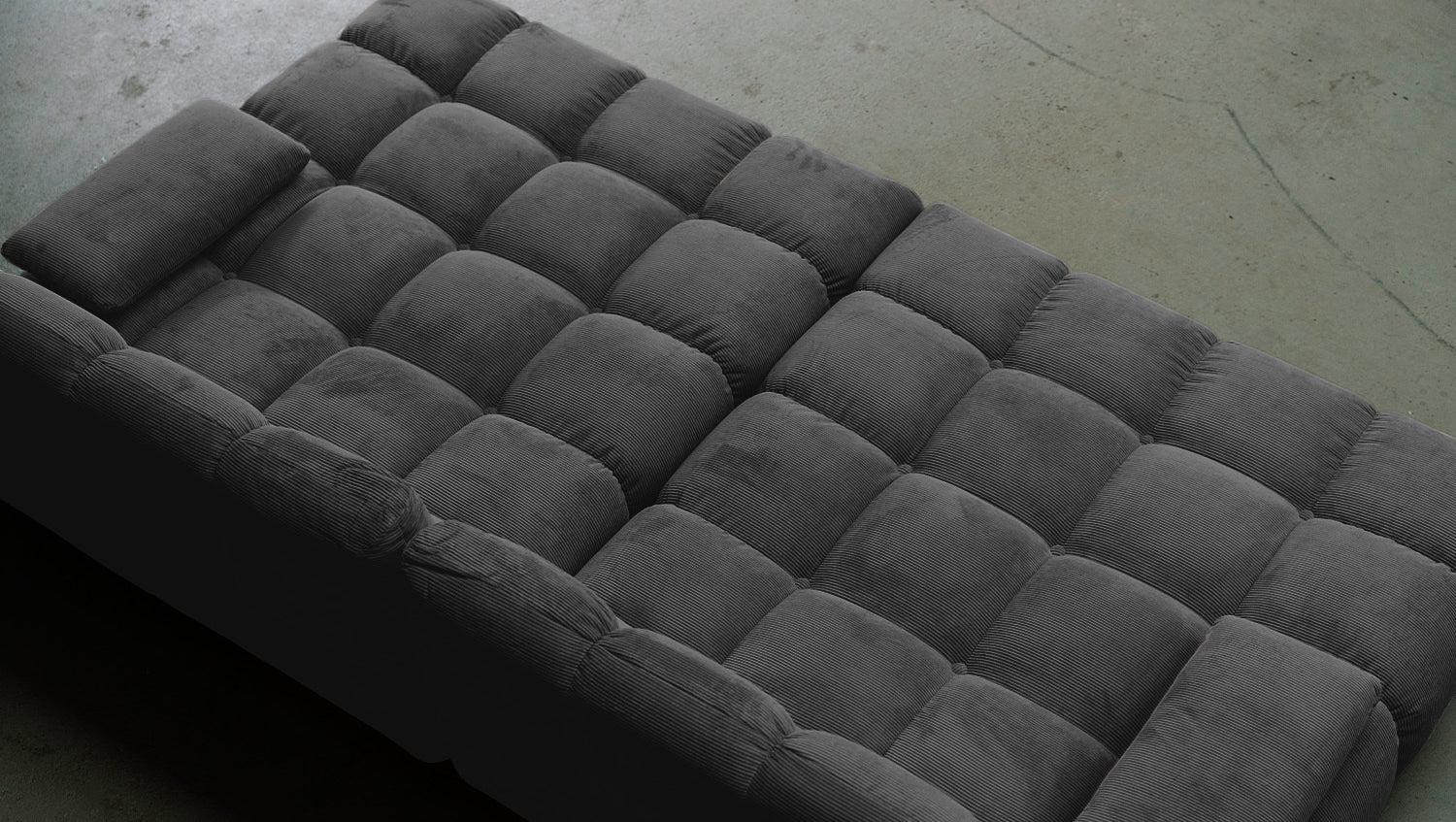 KAWOLA Big Sofa VIVIEN Feincord anthrazit