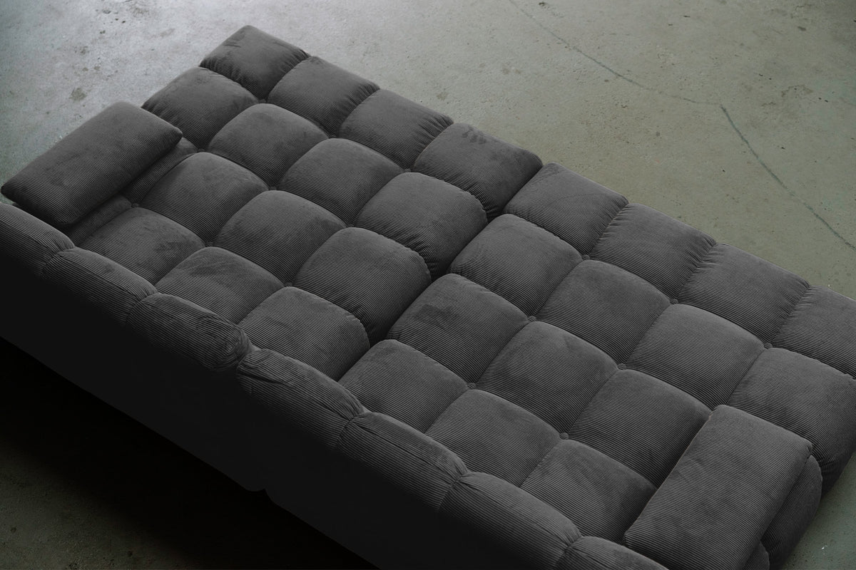 KAWOLA Big Sofa VIVIEN Feincord anthrazit