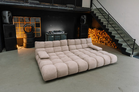 KAWOLA Big Sofa VIVIEN Feincord beige