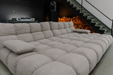 KAWOLA Big Sofa VIVIEN Feincord grau