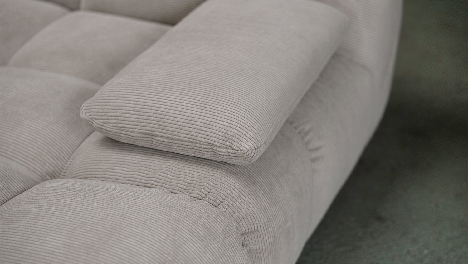 KAWOLA Big Sofa VIVIEN Feincord grau