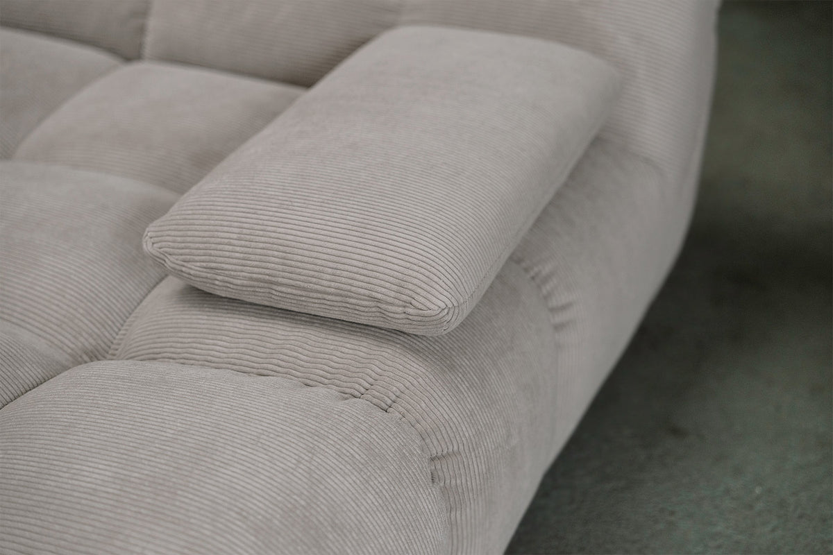 KAWOLA Big Sofa VIVIEN Feincord grau