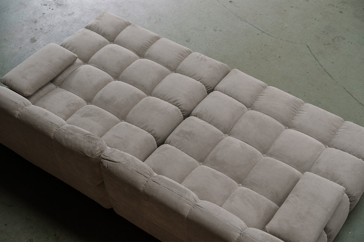 KAWOLA Big Sofa VIVIEN Feincord grau