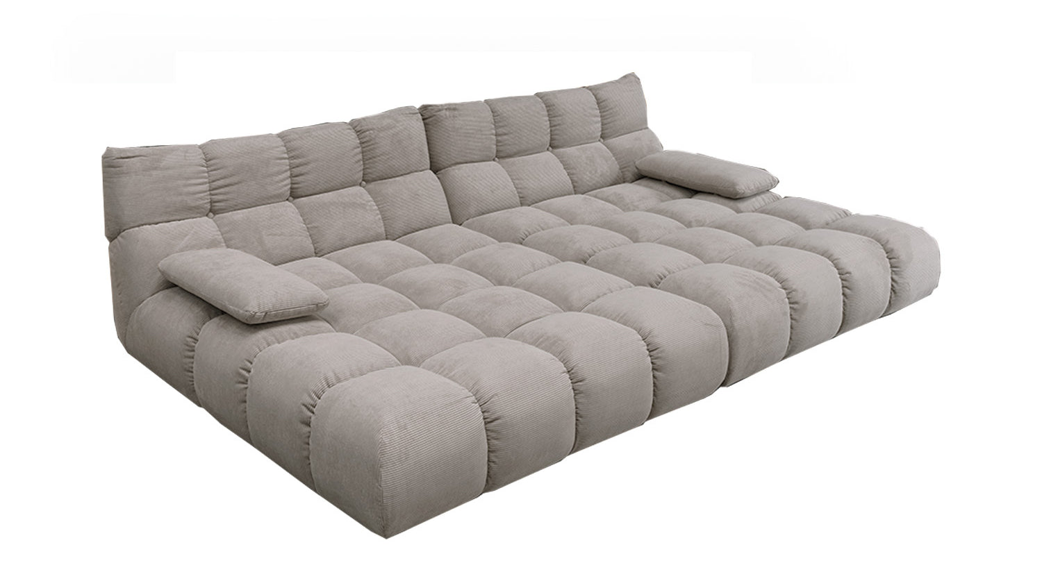 KAWOLA Big Sofa VIVIEN Feincord grau