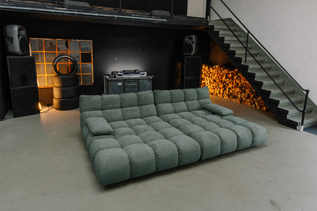 KAWOLA Big Sofa VIVIEN Feincord grün