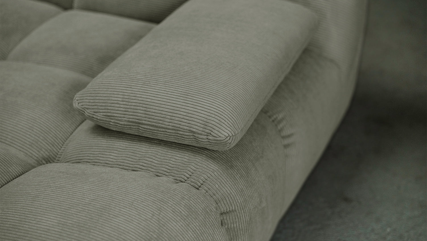 KAWOLA Big Sofa VIVIEN Feincord olivgrün
