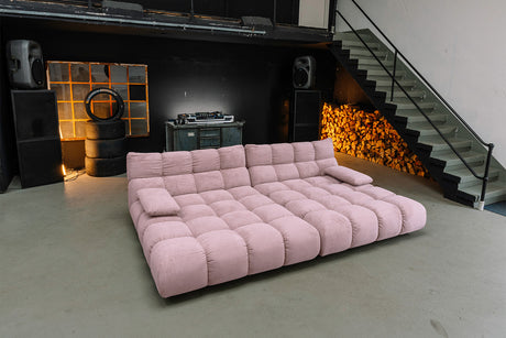 KAWOLA Big Sofa VIVIEN Feincord rosa