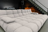 KAWOLA Big Sofa VIVIEN Feincord silber
