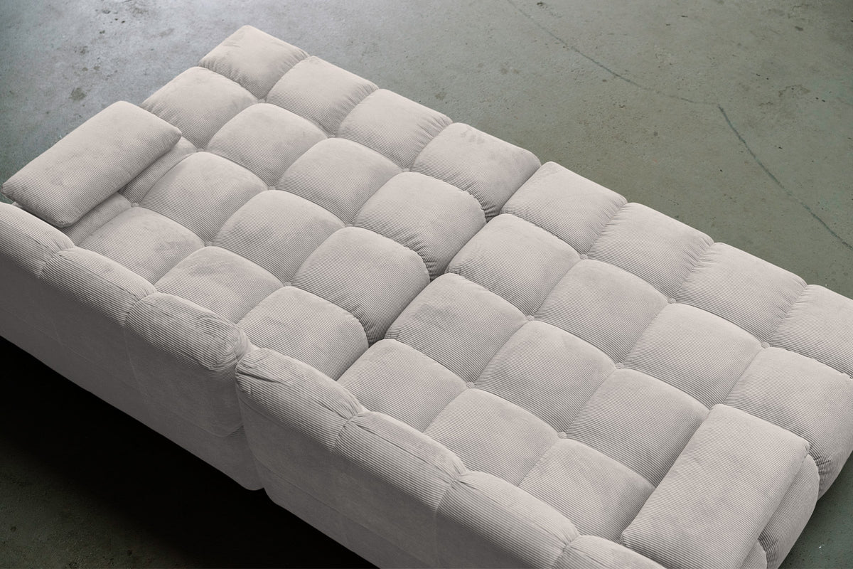 KAWOLA Big Sofa VIVIEN Feincord silber