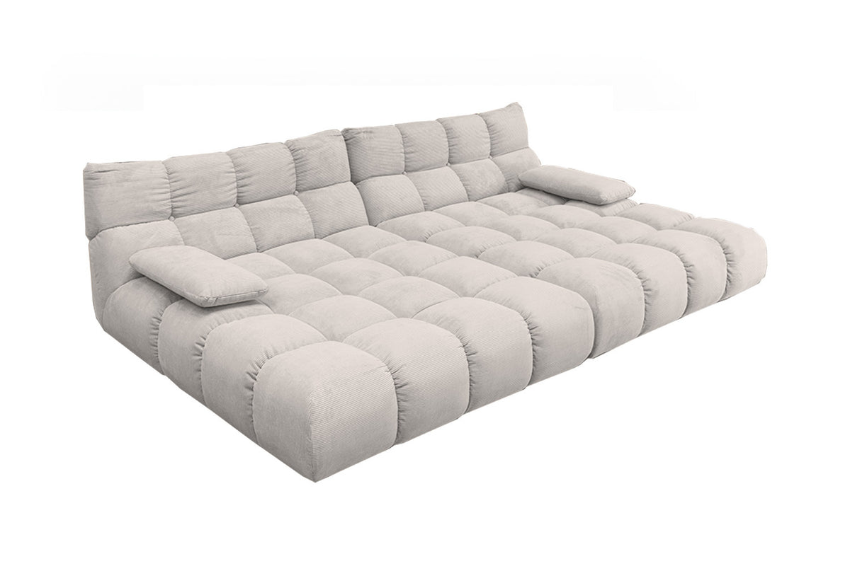 KAWOLA Big Sofa VIVIEN Feincord silber