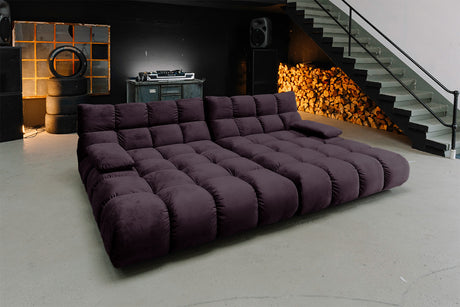 KAWOLA Big Sofa VIVIEN Velvet purple