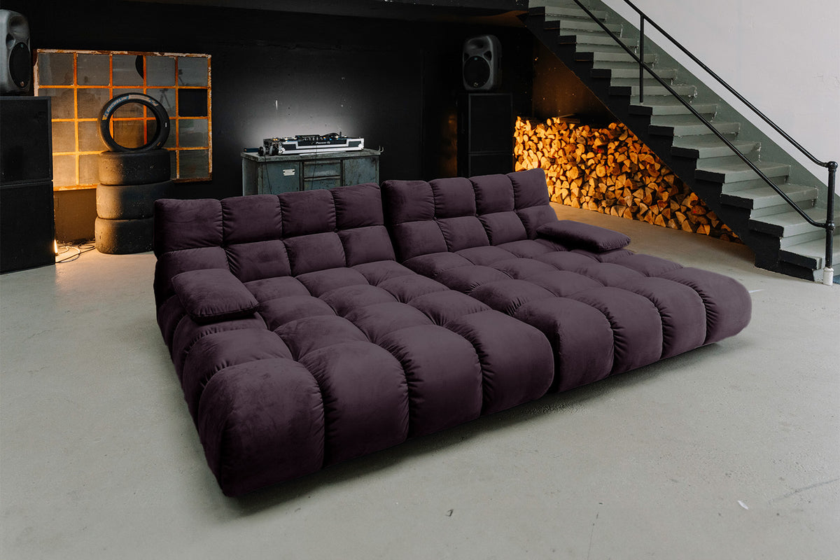 KAWOLA Big Sofa VIVIEN Velvet purple