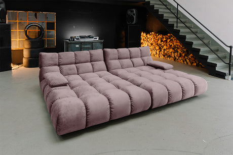 KAWOLA Big Sofa VIVIEN Velvet roségrau