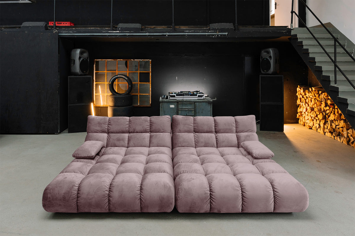 KAWOLA Big Sofa VIVIEN Velvet roségrau