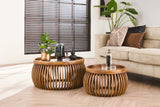 KAWOLA Couchtisch LANI Set 2-tlg. Mangoholz braun Fuß gewölbt