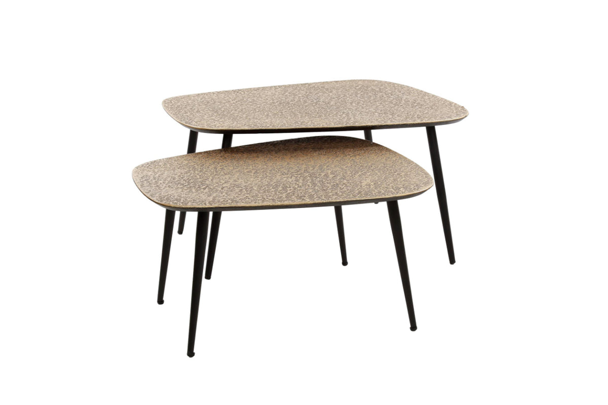 KAWOLA Couchtisch LAUCA Set 2-tlg. Metall bronze viereckig