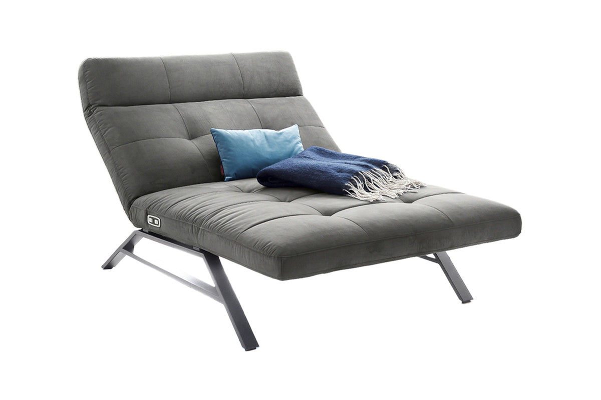 KAWOLA Doppelliege AMERIVA Relaxliege Maxi Velvet silber