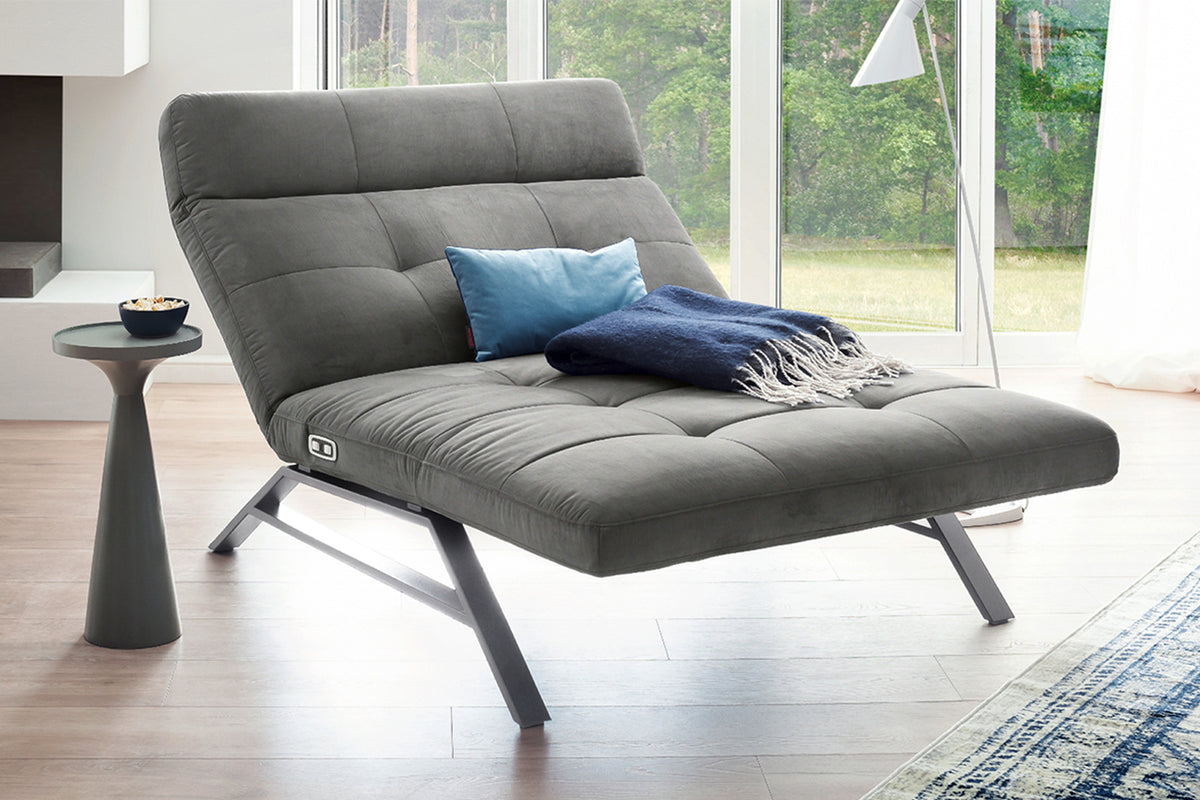 KAWOLA Doppelliege AMERIVA Relaxliege Maxi Velvet silber, Silber