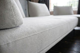 KAWOLA Ecksofa CANE Schlafsofa Daybed Stoff grau