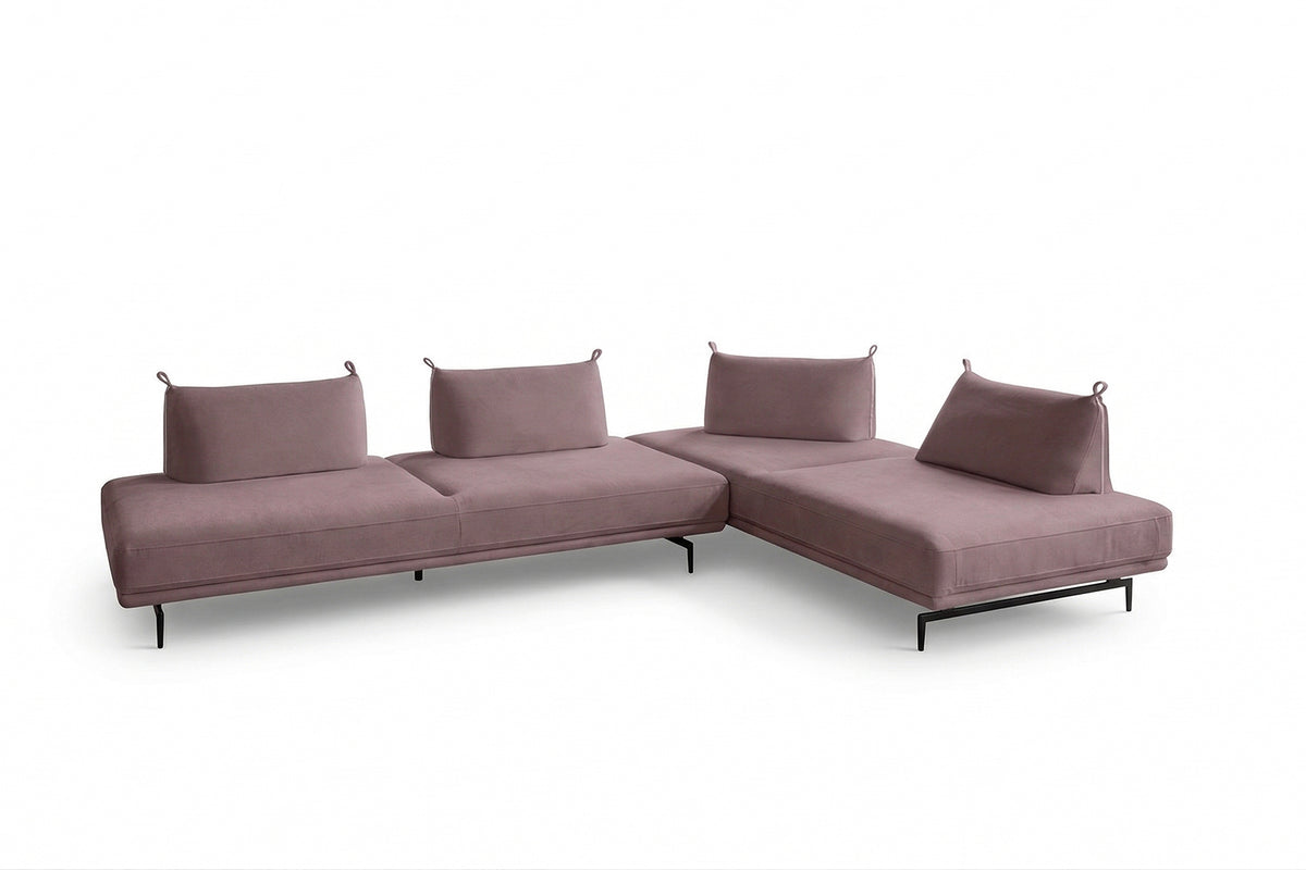 KAWOLA Ecksofa CANE Schlafsofa Daybed Stoff lila