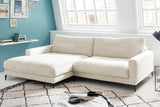 KAWOLA Ecksofa CARA Sofa Cord cremeweiß
