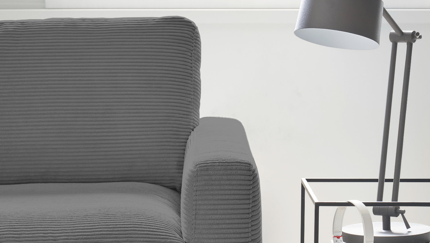 KAWOLA Ecksofa CARA Sofa Cord grau