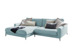 KAWOLA Ecksofa CARA Sofa Cord hellblau