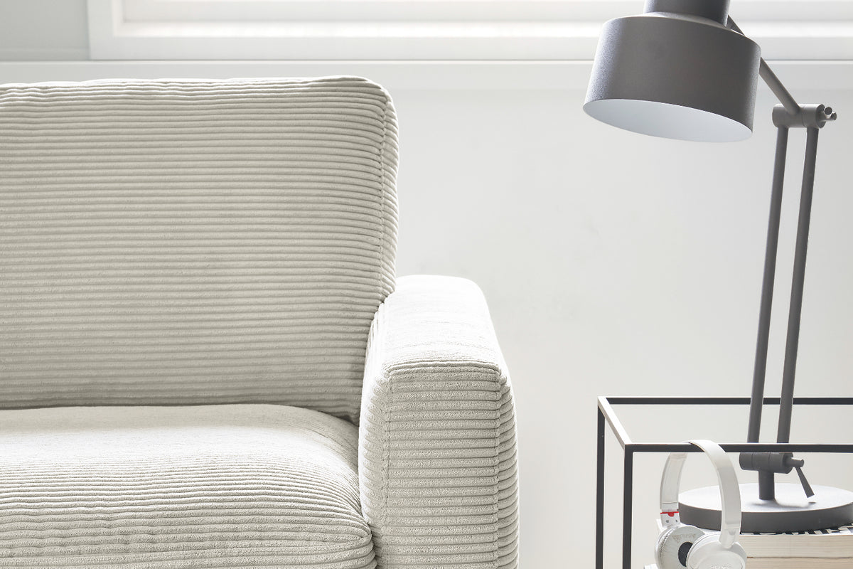 KAWOLA Ecksofa CARA Sofa Cord hellgrau