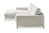 KAWOLA Ecksofa CARA Sofa Cord hellgrau