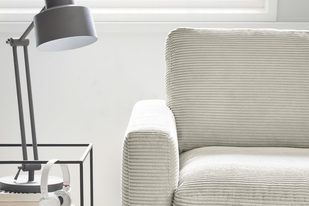 KAWOLA Ecksofa CARA Sofa Cord hellgrau