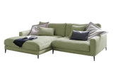 KAWOLA Ecksofa CARA Sofa Cord olivgrün
