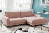 KAWOLA Ecksofa CARA Sofa Cord rosa