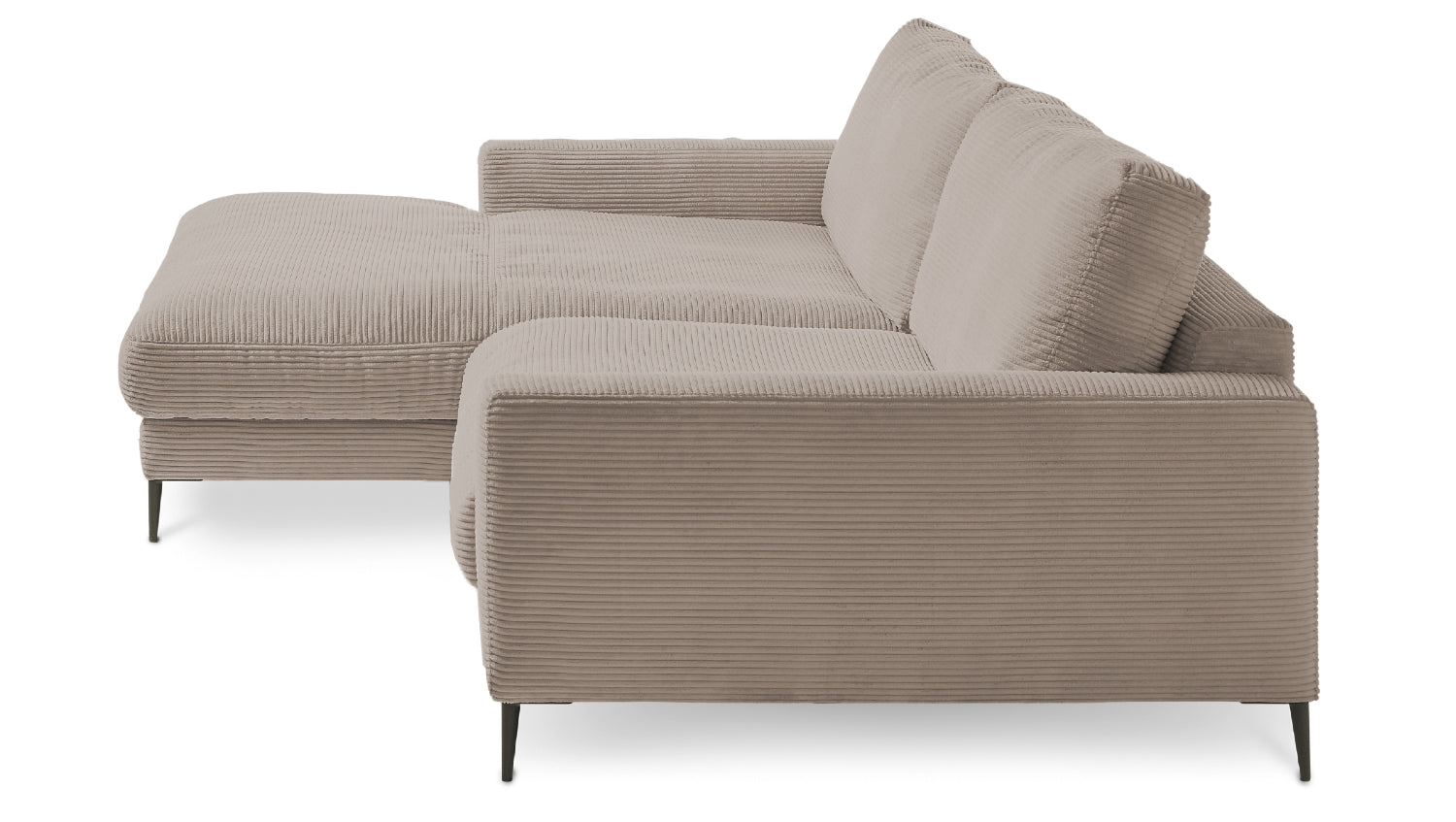 KAWOLA Ecksofa CARA Sofa Cord taupe