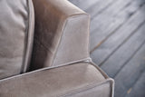 KAWOLA Ecksofa VILNIUS 3-Sitzer mit Longchair Lederfaserstoff anthrazit