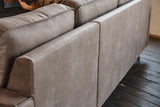 KAWOLA Ecksofa VILNIUS 3-Sitzer mit Longchair Lederfaserstoff anthrazit