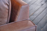 KAWOLA Ecksofa VILNIUS 3-Sitzer mit Longchair Lederfaserstoff cognac