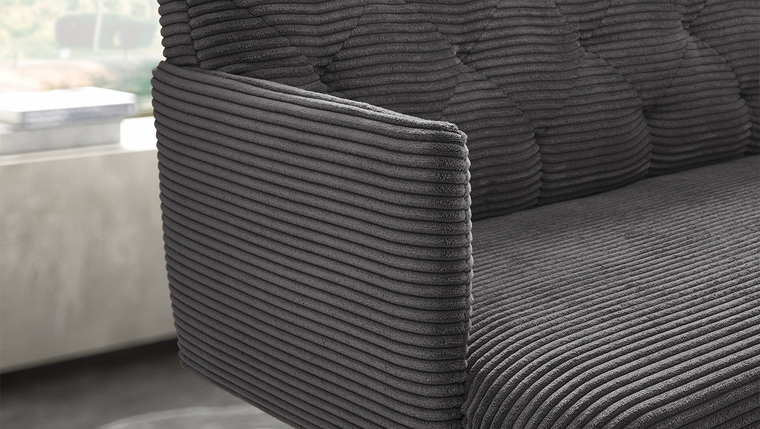 KAWOLA Esszimmerbank CHARME Cord grau