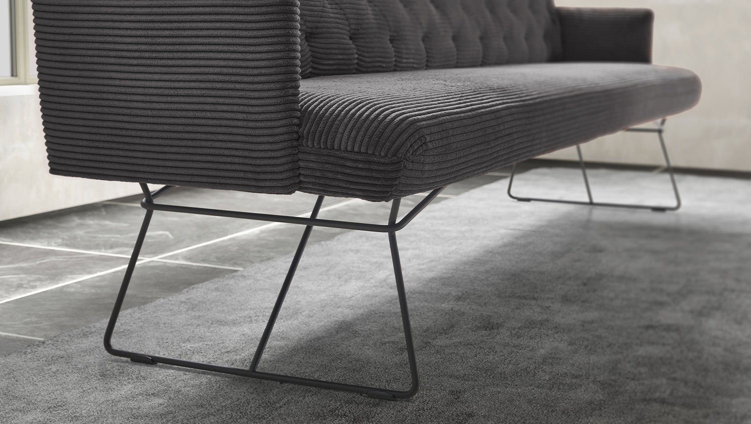 KAWOLA Esszimmerbank CHARME Cord grau